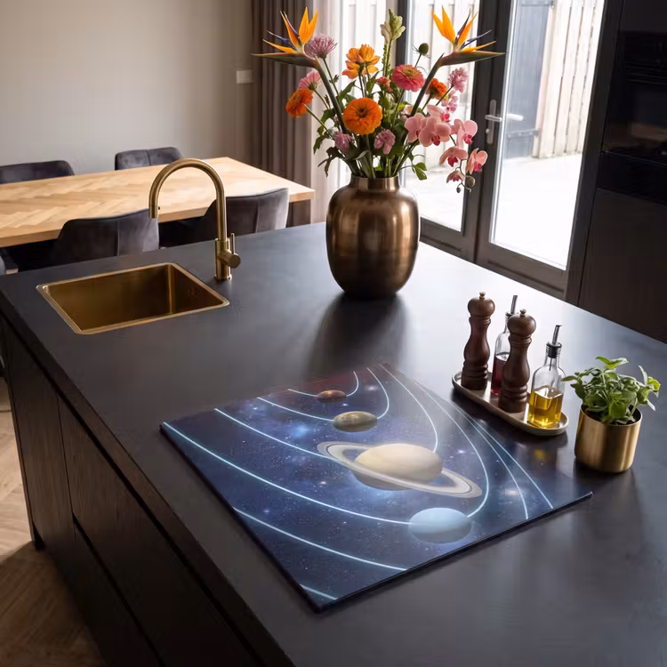 Inductie beschermer - Ruimte - Zonnestelsel - Blauw — 2