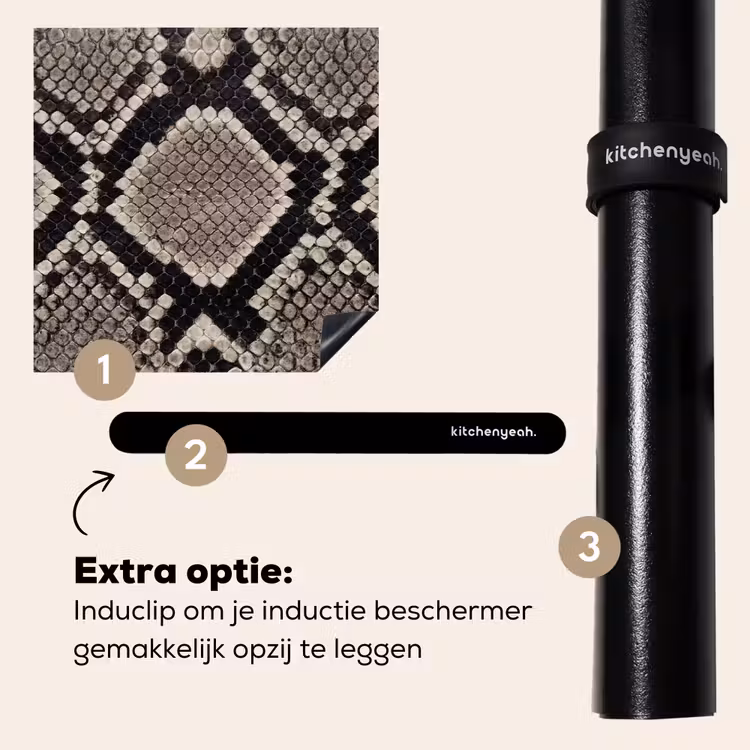 Inductie beschermer - Slangenleer - Patroon - Beige — 8