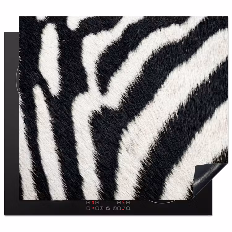 Inductie beschermer - Zebra - Vacht - Klassiek - Zwart - Wit — 1