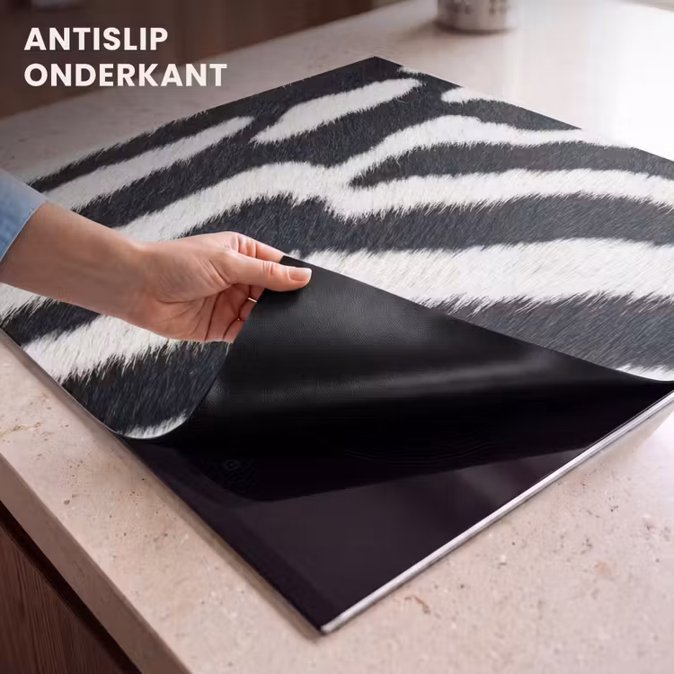 Inductie beschermer - Zebra - Vacht - Klassiek - Zwart - Wit — 6
