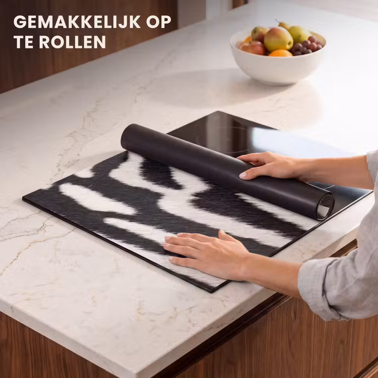 Inductie beschermer - Zebra - Vacht - Klassiek - Zwart - Wit — 7
