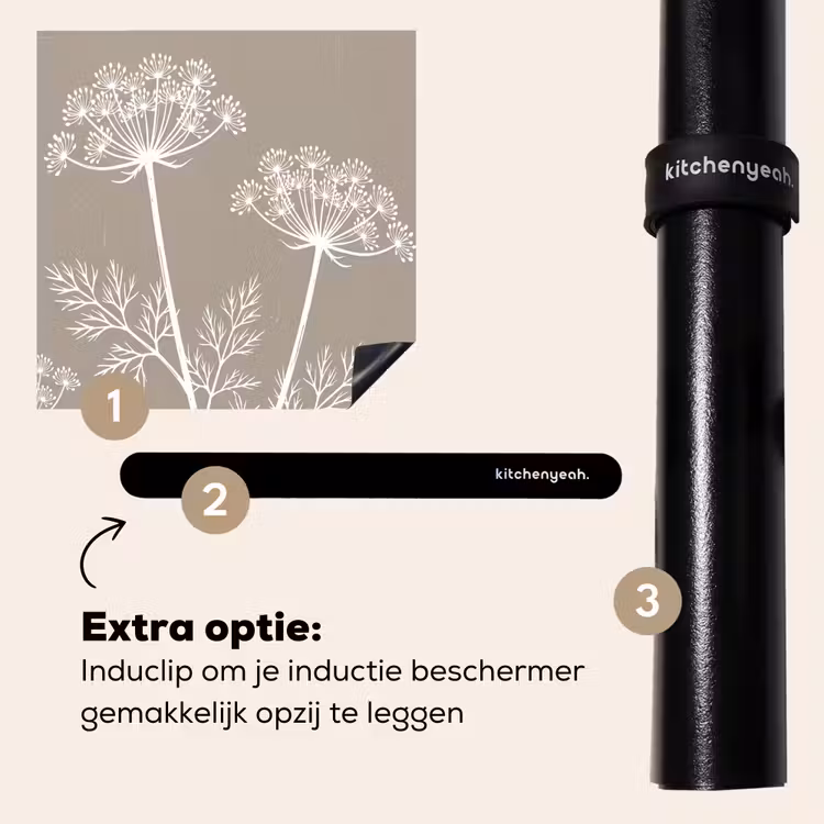 Inductie beschermer - Grafisch - Fluitenkruid - Taupe — 8