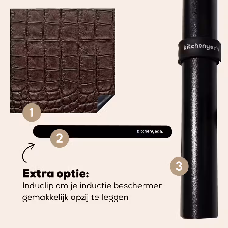 Inductie beschermer - Krokodil - Leer - Bruin — 8
