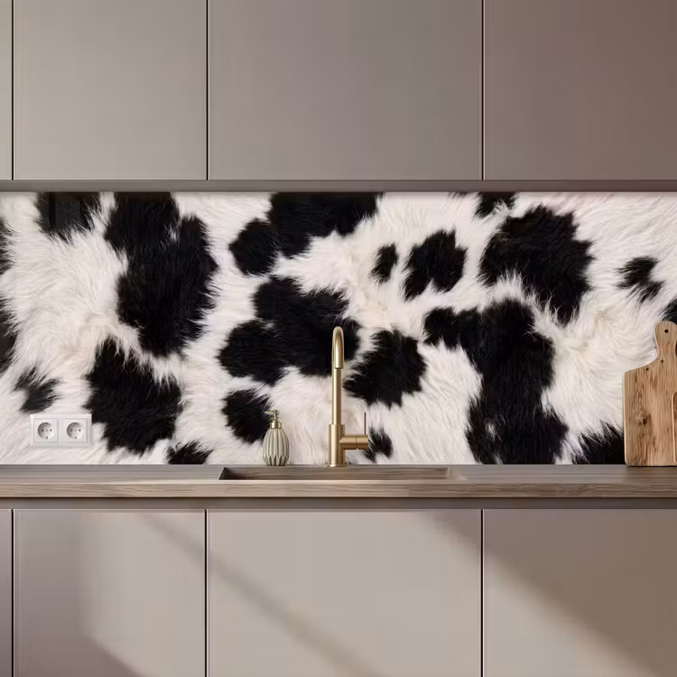Keuken achterwand - Bont - Textuur - Zwart - Wit — 1