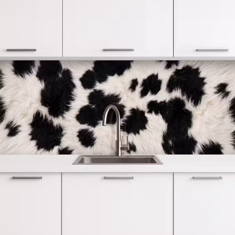 Keuken achterwand - Bont - Textuur - Zwart - Wit — 4