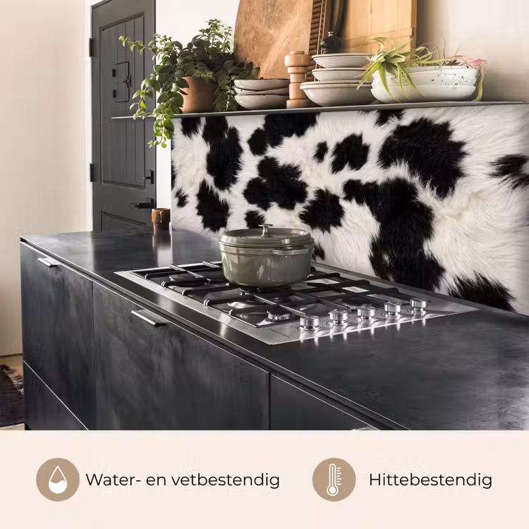Keuken achterwand - Bont - Textuur - Zwart - Wit — 5