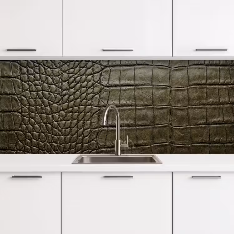 Keuken achterwand - Krokodillenleer - Structuur - Groen — 4