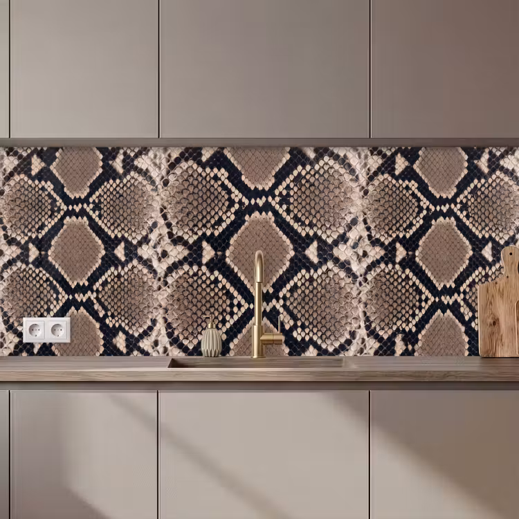 Keuken achterwand - Slangenprint - Python - Bruin — 1