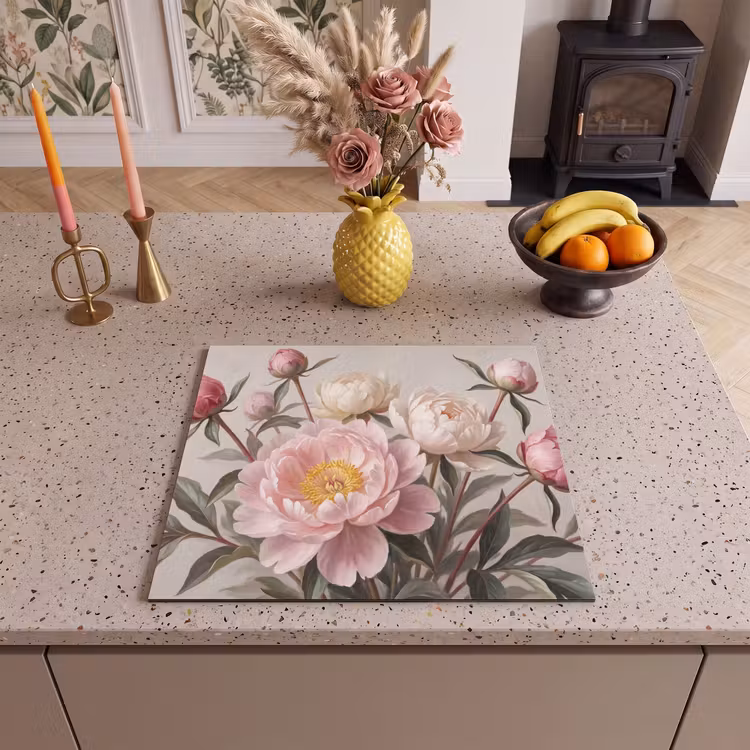 Inductie beschermer - Pioenrozen - Boeket - Roze — 3