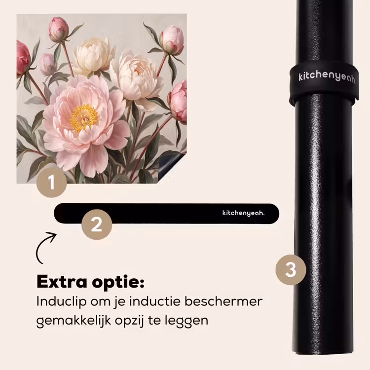 Inductie beschermer - Pioenrozen - Boeket - Roze — 8
