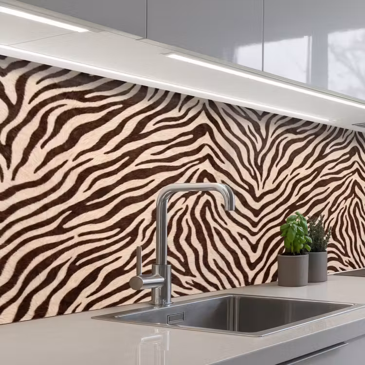 Keuken achterwand - Zebra - Strepen - Bruin — 2