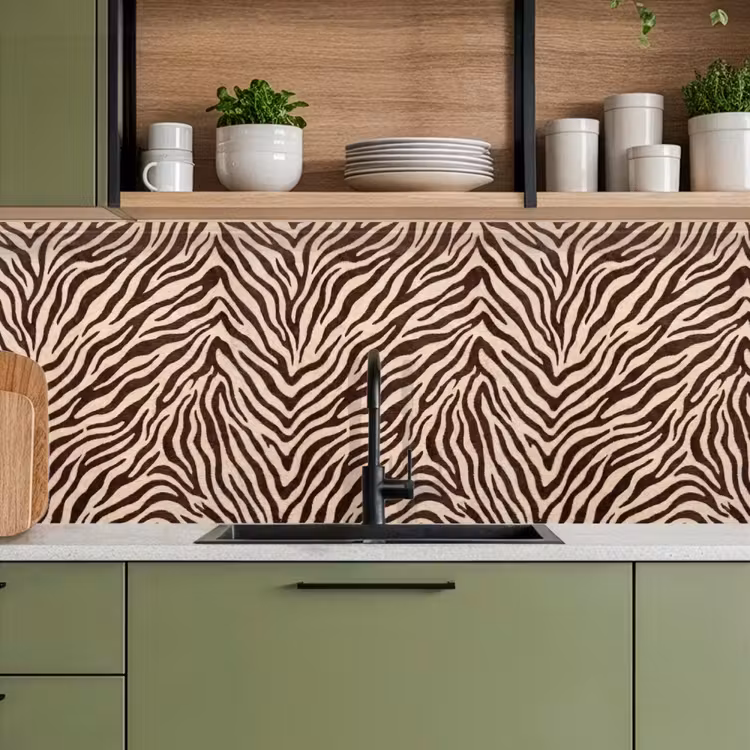 Keuken achterwand - Zebra - Strepen - Bruin — 7