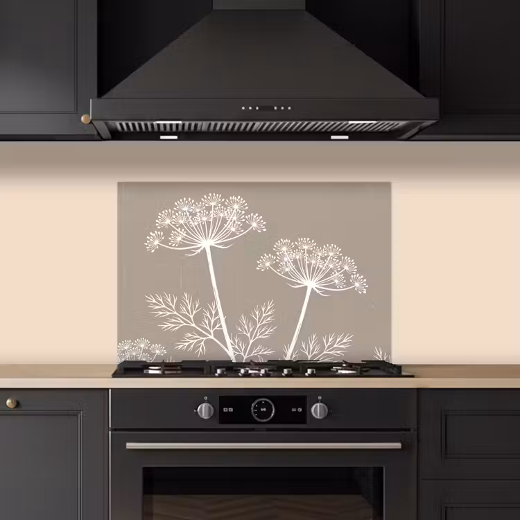Spatscherm keuken - Grafisch - Fluitenkruid - Taupe — 5