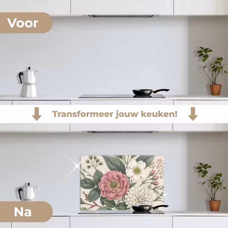 Spatscherm keuken - Romantisch - Design - Kleurrijk — 7