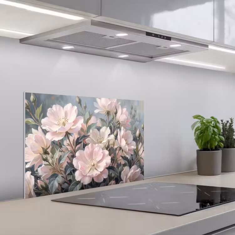 Spatscherm keuken - Rozen - Illustratie - Roze — 1