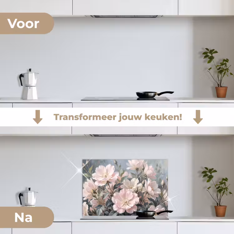Spatscherm keuken - Rozen - Illustratie - Roze — 7