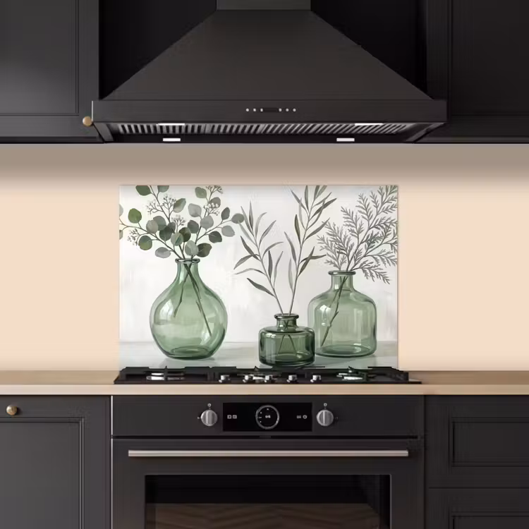 Spatscherm keuken - Vazen - Bladeren - Groen — 5