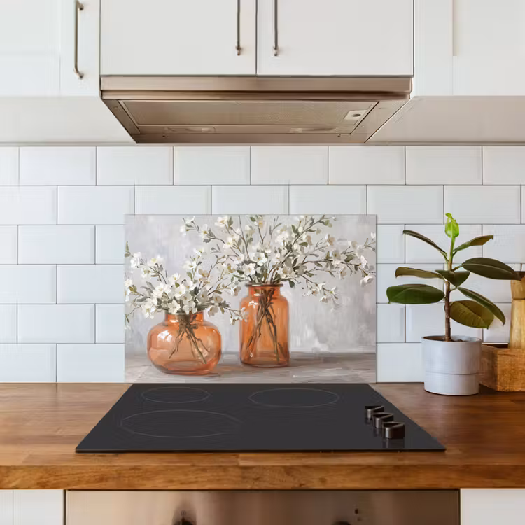 Spatscherm keuken - Vazen - Bloemen - Oranje — 3