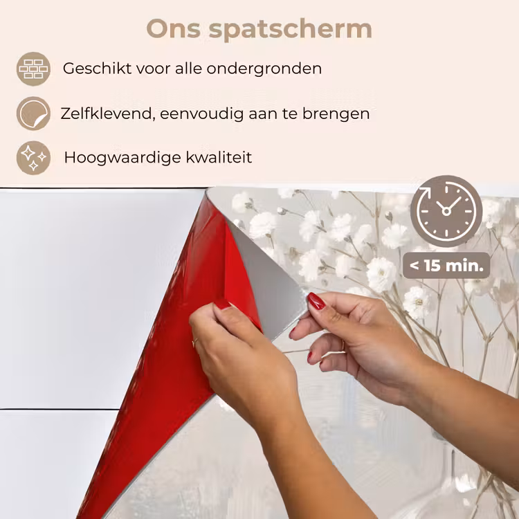 Spatscherm keuken - Gipskruid - Vaas - Wit — 4