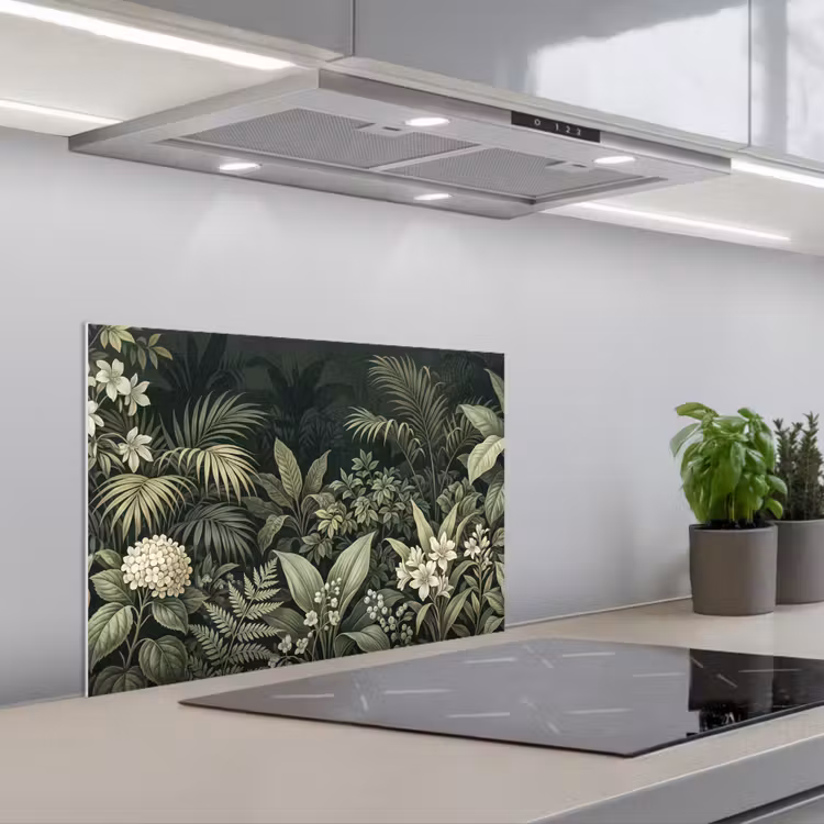 Spatscherm keuken - Jungle - Bladeren - Botanisch - Groen — 1