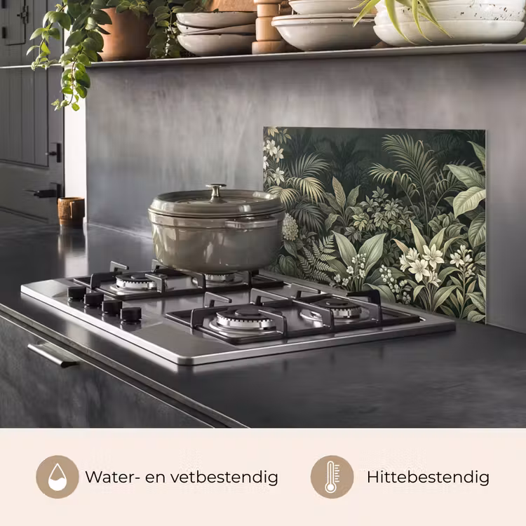 Spatscherm keuken - Jungle - Bladeren - Botanisch - Groen — 2