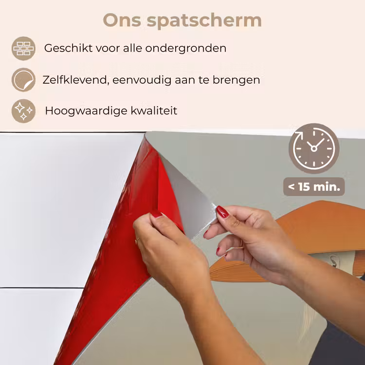 Spatscherm keuken - Minimalistisch - Silhouet - Oranje — 4