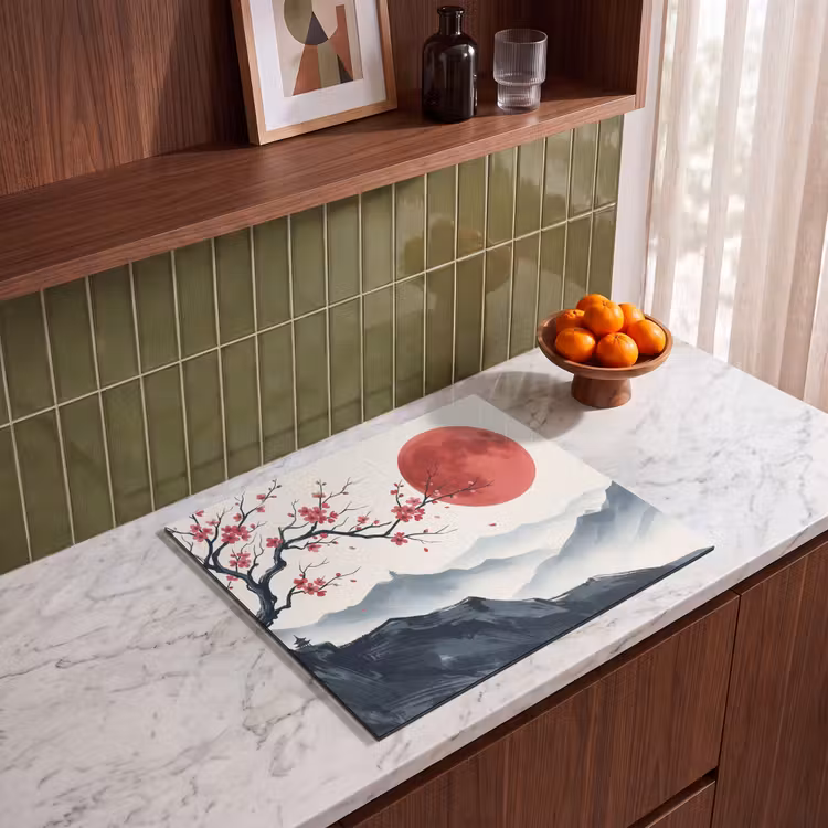 Inductie beschermer - Kersenbloesem - Oosters - Rood — 4