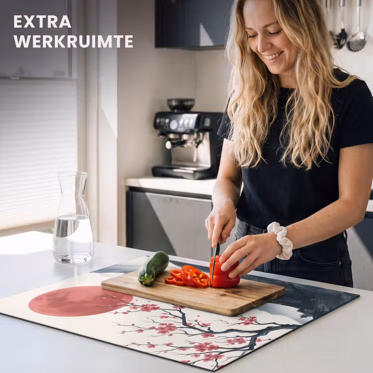 Inductie beschermer - Kersenbloesem - Oosters - Rood — 5
