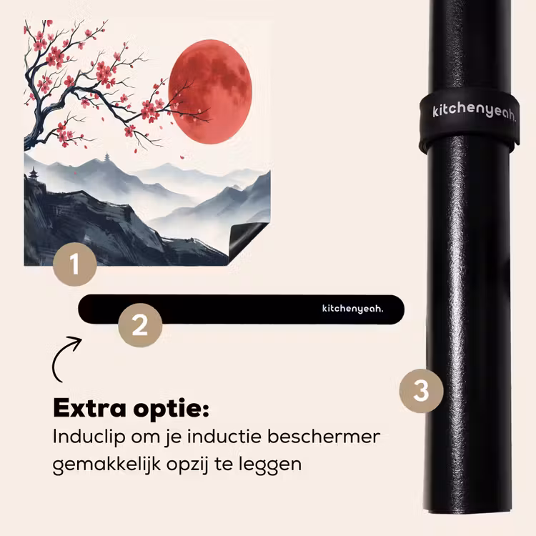 Inductie beschermer - Kersenbloesem - Oosters - Rood — 8