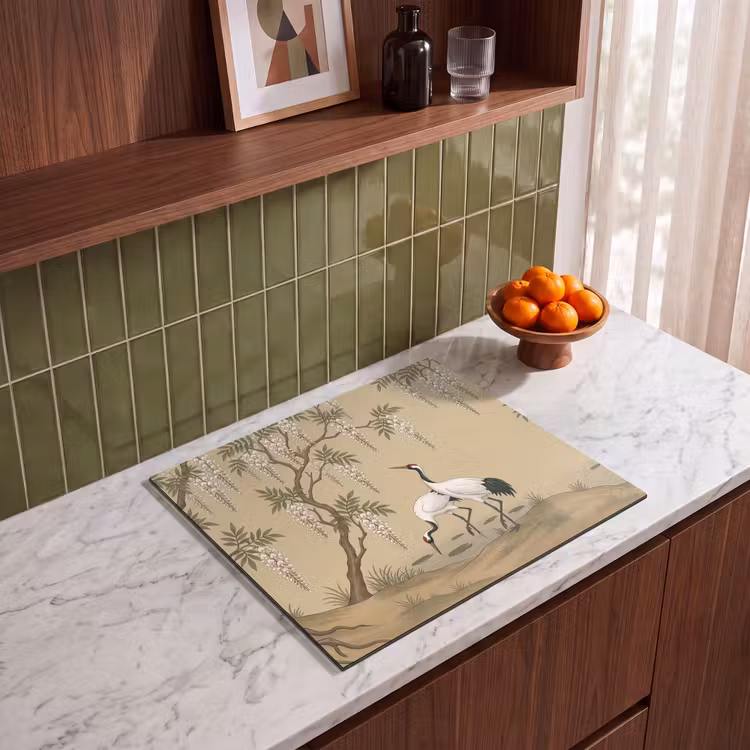 Inductie beschermer - Kraanvogels - Water - Beige — 4