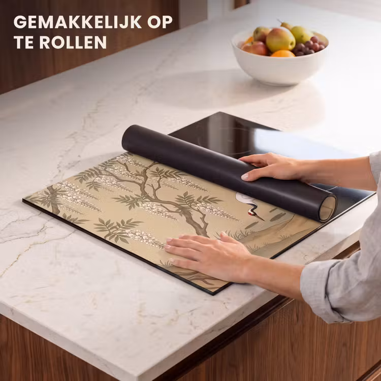 Inductie beschermer - Kraanvogels - Water - Beige — 7