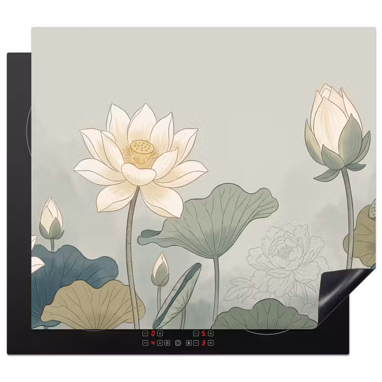 Inductie beschermer - Lotus - Bloemen - Groen — 1