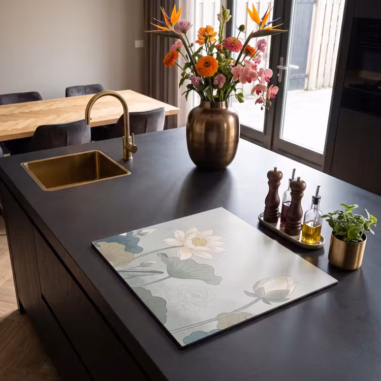 Inductie beschermer - Lotus - Bloemen - Groen — 2