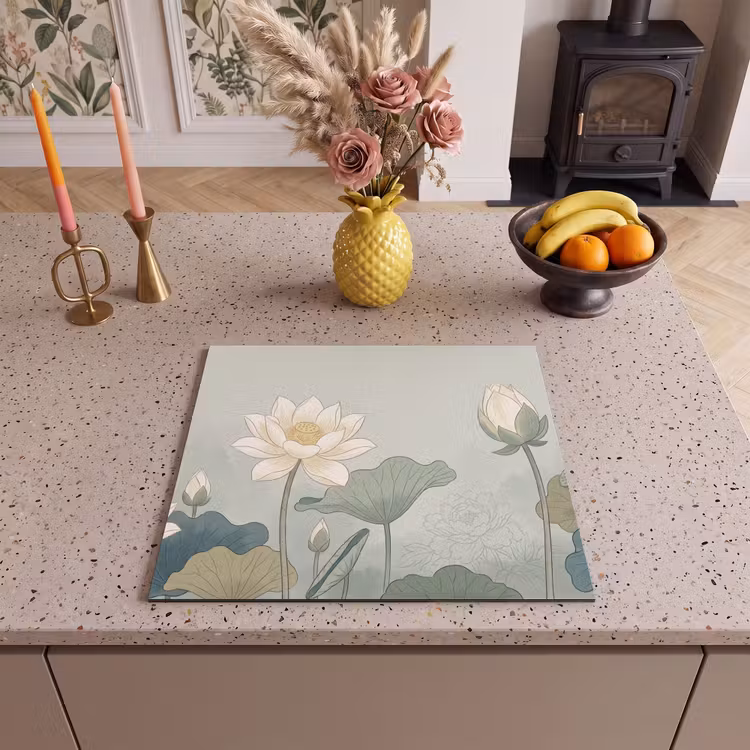 Inductie beschermer - Lotus - Bloemen - Groen — 3
