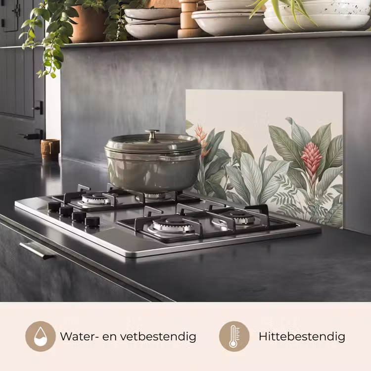 Spatscherm keuken - Tropisch - Planten - Modern - Groen — 2