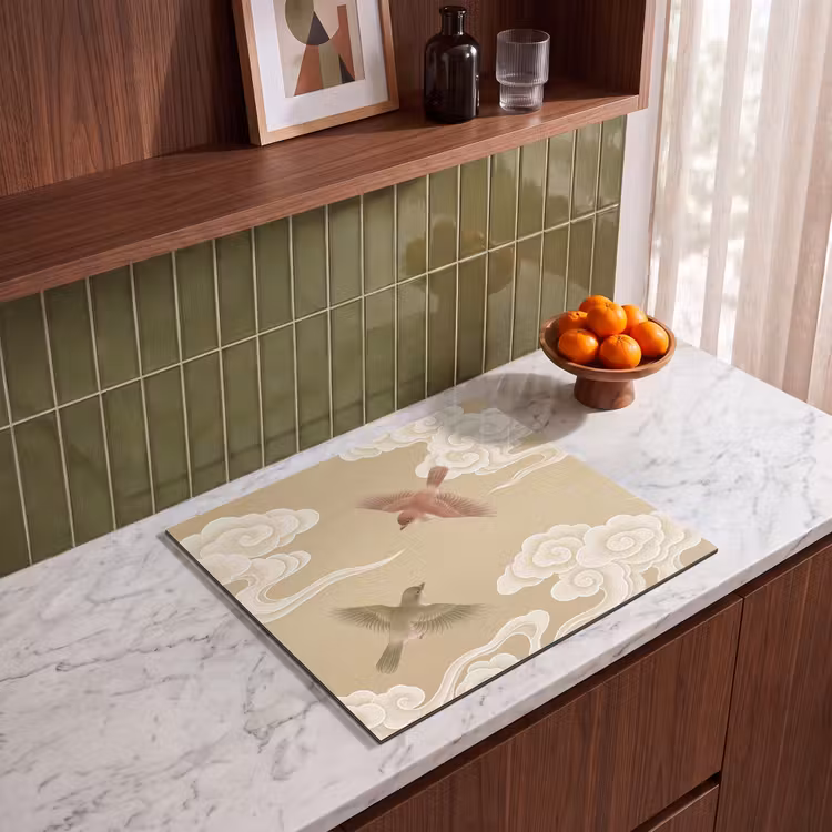Inductie beschermer - Vogels - Vliegen - Beige — 4