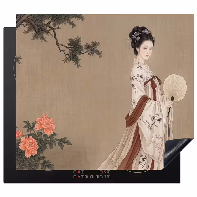 Inductie beschermer - Vrouw - Azië - Kunst - Beige — 1