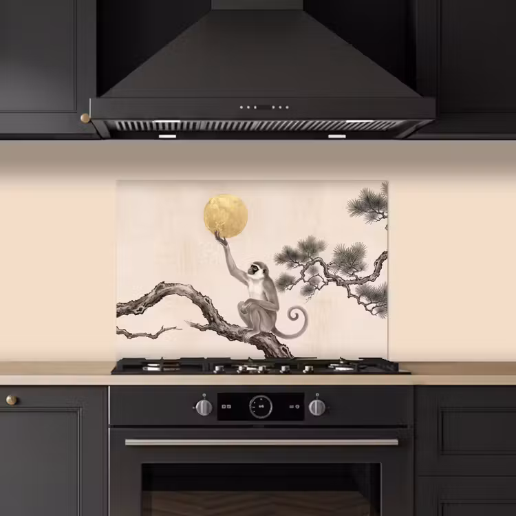 Spatscherm keuken - Aap - Maan - Goud — 5