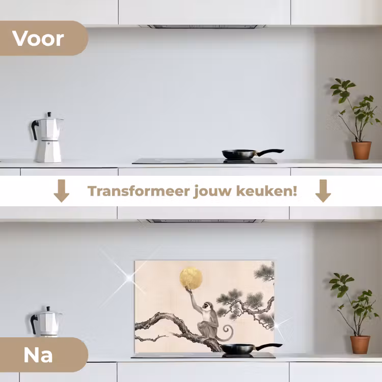 Spatscherm keuken - Aap - Maan - Goud — 7