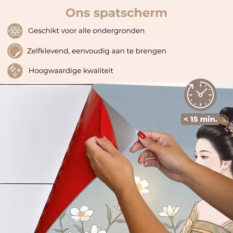 Spatscherm keuken - Aziatisch - Vrouw - Kimono — 4