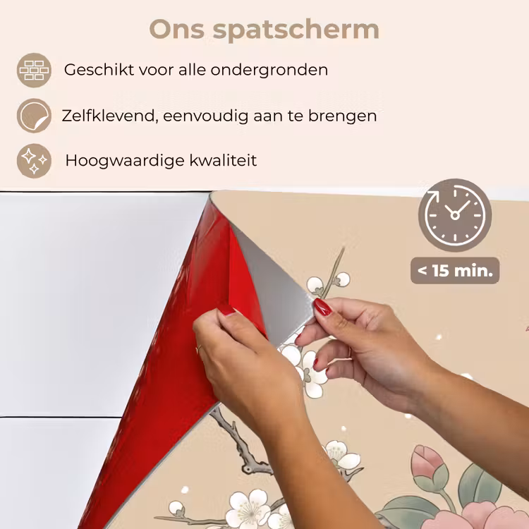 Spatscherm keuken - Bloemen - Vogels - Bloemen — 4