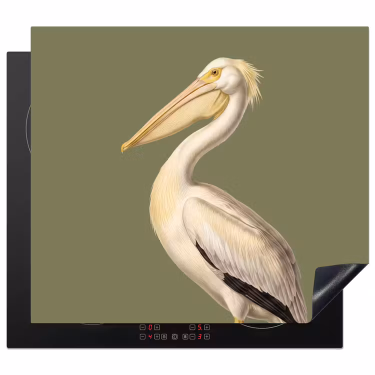 Inductie beschermer - Pelikaan - Wit - Vogel - Klassiek - Natuur — 1