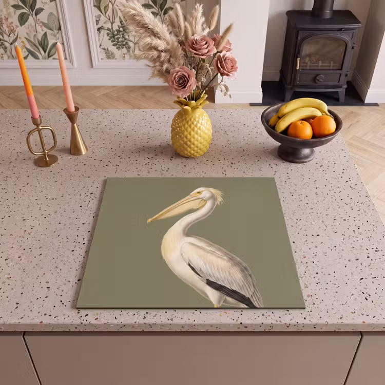 Inductie beschermer - Pelikaan - Wit - Vogel - Klassiek - Natuur — 3