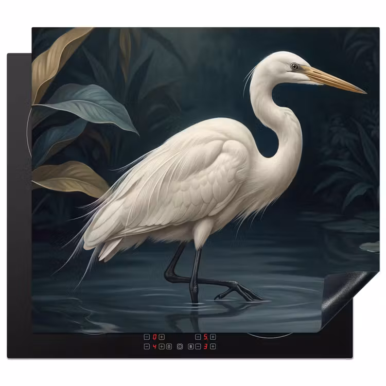 Inductie beschermer - Reiger - Water - Natuur - Modern - Wit — 1