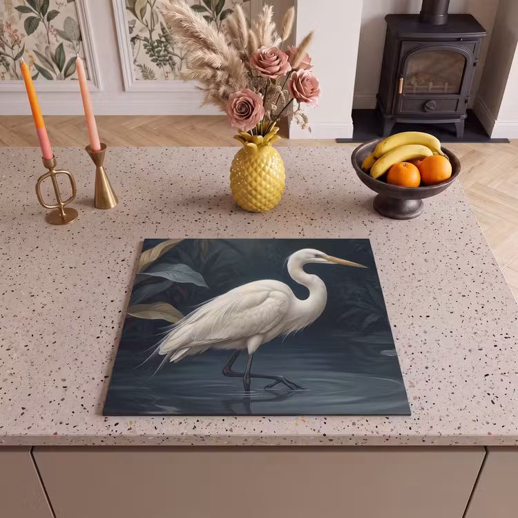 Inductie beschermer - Reiger - Water - Natuur - Modern - Wit — 3