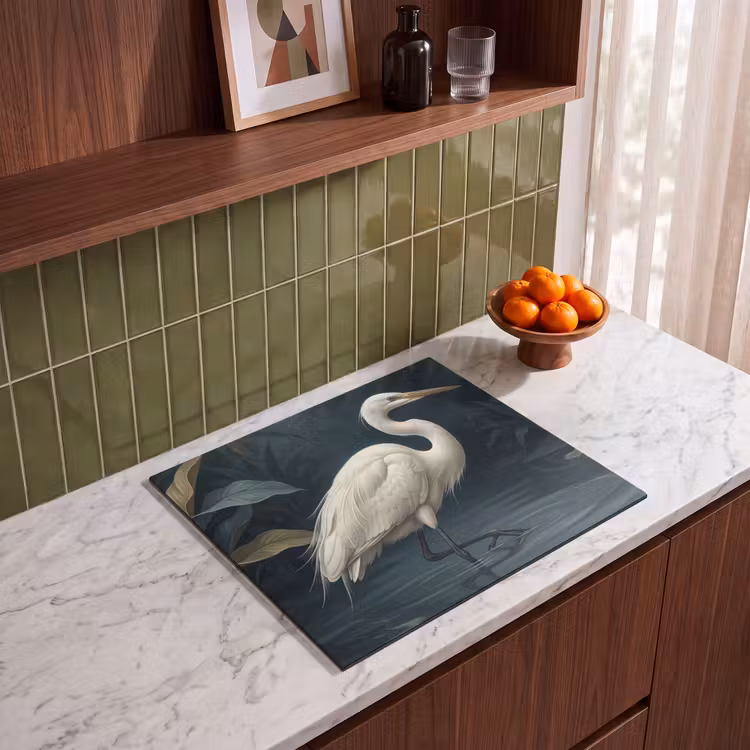Inductie beschermer - Reiger - Water - Natuur - Modern - Wit — 4
