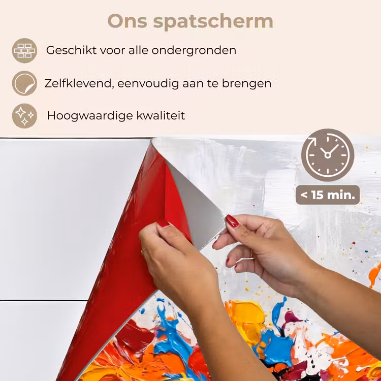 Spatscherm keuken - Abstract - Schilderij - Kleurrijk - Dynamisch — 4