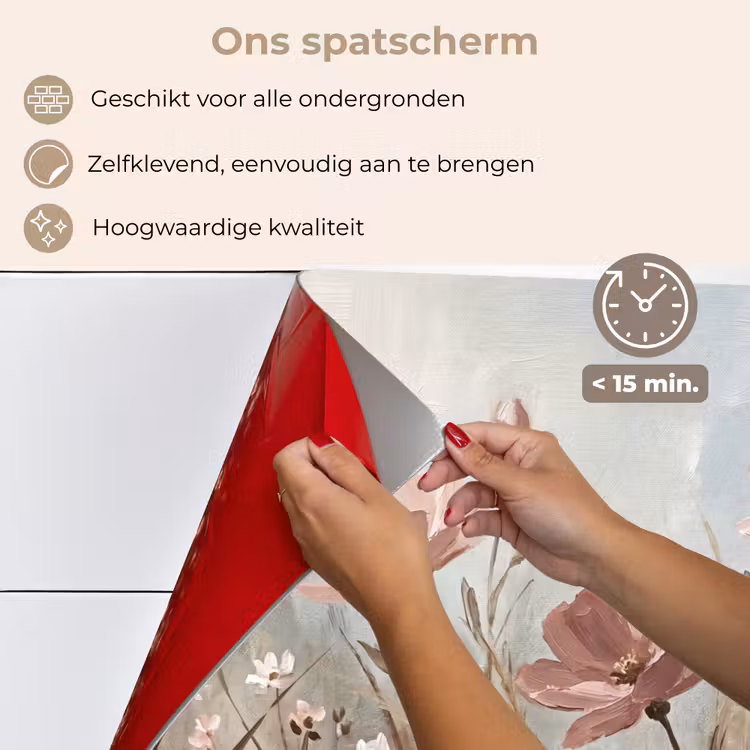 Spatscherm keuken - Bloemen - Botanisch - Schilderij - Pastel - Rustiek — 4