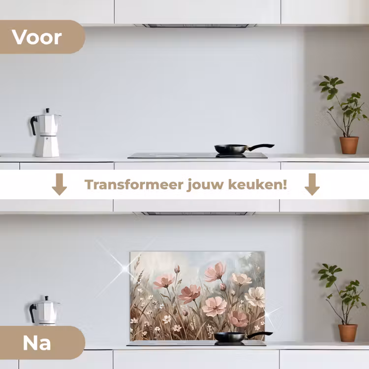 Spatscherm keuken - Bloemen - Botanisch - Schilderij - Pastel - Rustiek — 7