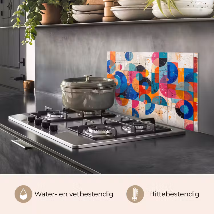 Spatscherm keuken - Kunst - Geometrisch - Abstract - Kleurrijk — 2
